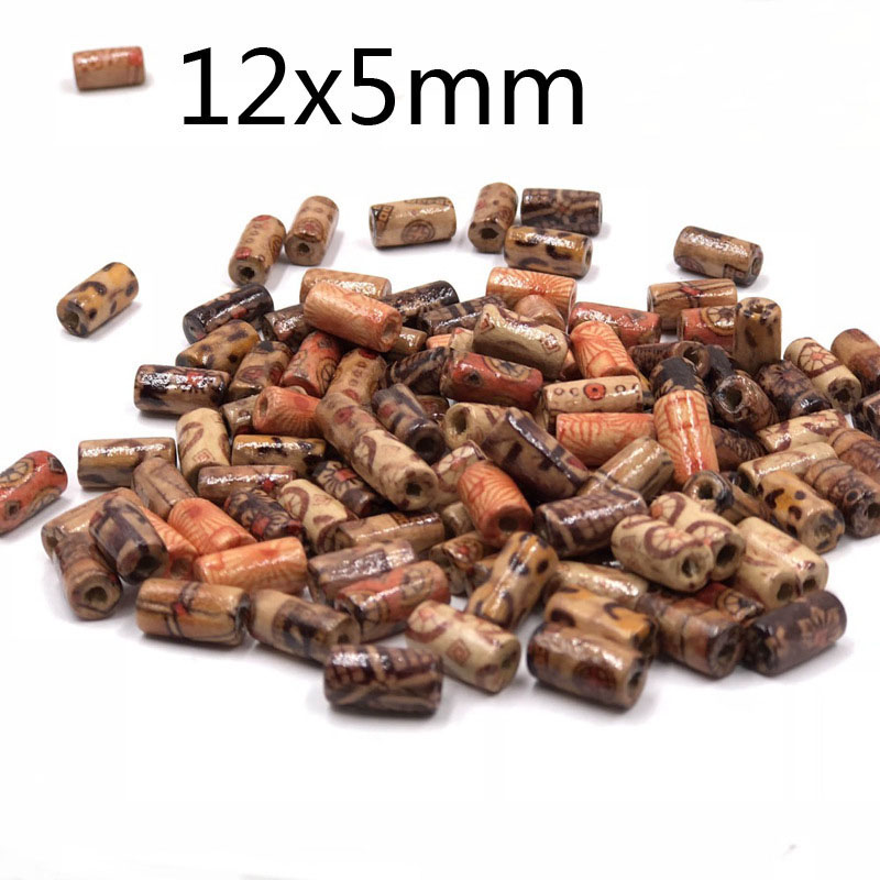 12X5MM-DIY Natural-Painted-maple-Wood-Beads