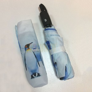 wholesale High Quality Custom OEM Print animal umbrella,New design Auto open/close penguin family fold umbrella penguin kingdom