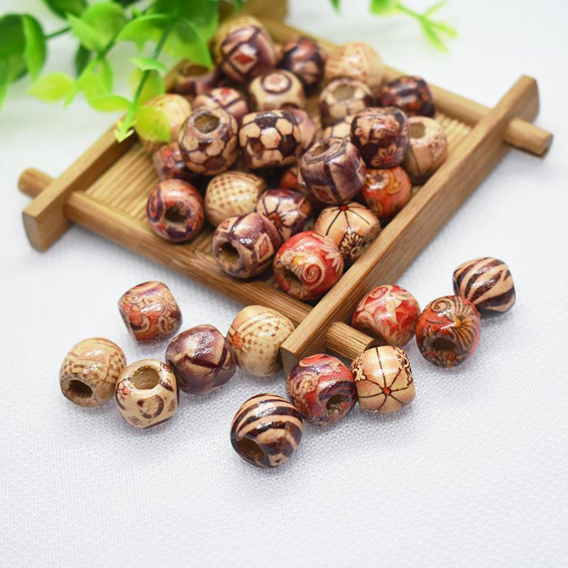 Wholesale DIY NaturalPainted-maple Wood Beads Round Wooden Ball