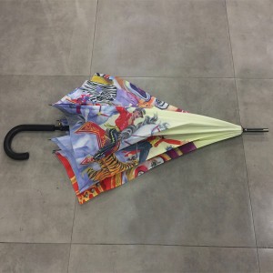 2019 High quality top selling auto open big size circus design straight umbrella with multi colored printing for Exporting to Italy
