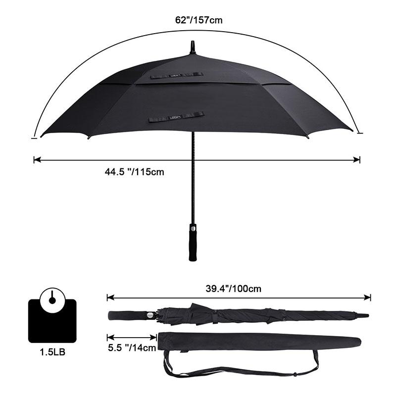 Black-pongee-fabric-double-canopy-square-umbrella
