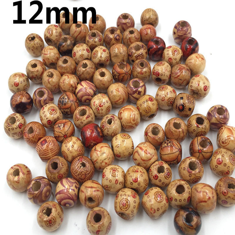 12MM-DIY Natural-Painted-maple-Wood-Beads