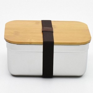 stainless steel lunch box with Bamboo cap