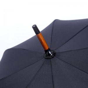 2019 wholesale Hot selling high quality custom logo wooden shaft straight umbrella with white edge