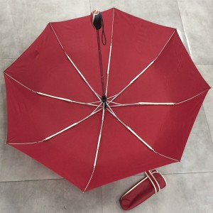 Wind Resistant Travel Compact Umbrella Custom fashion Folding Umbrella for Men Women (Red)