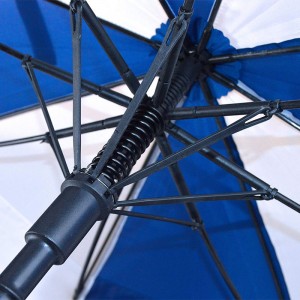 PGA 62-Inch Windproof Navy&white Golf Umbrella Windproof double canopy technology adds stability in windy conditions