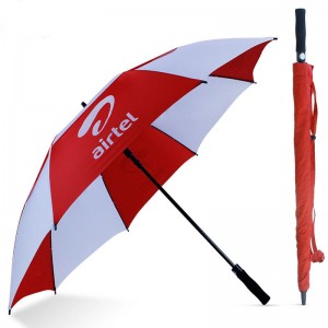 RED WHITE Golf Umbrella Windproof 60 Inch Large Oversize Waterproof Automatic Open Rain&Wind-Resistant-Vented Double Canopy Best Golf Sized Stick Umbrellas for Men&Women