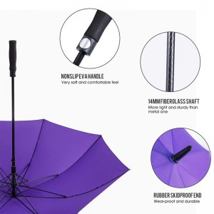 2019 purpleblue Auto open fiberglass frame custom design golf Umbrellas for women