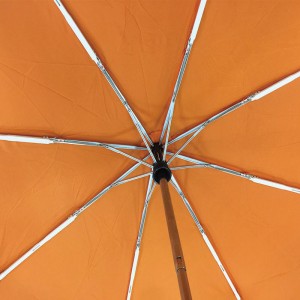 Travel Umbrella Office Auto Open Close Compact Umbrella Windproof Sun & Rain Umbrella Orange