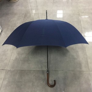 Wood Hook Handle Umbrellas Classic Windproof Rainproof with Stylish J Handle for Outdoor Use