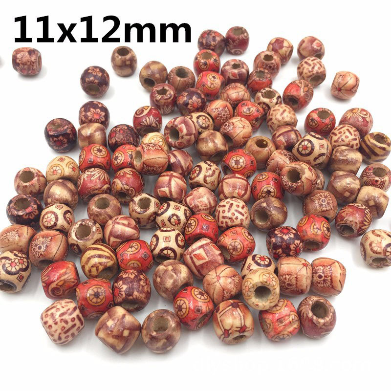 11X12MM-DIY Natural-Painted-maple-Wood-Beads