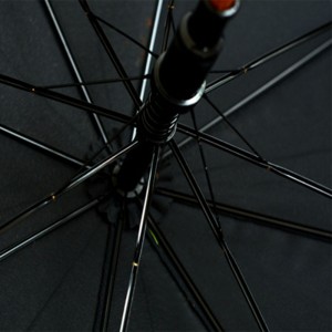 Mens style Classic Black stick straight Automatic Umbrella with WOODEN Crook Handle