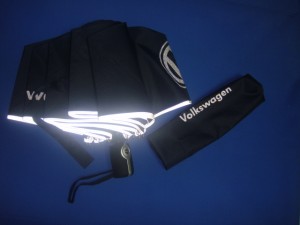 volkswagen Reflective Strip Folding Automatic Umbrella for Navy blue at WOLUNTU®