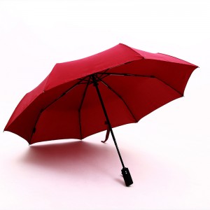 Compact red color fully automatic foldable umbrellas