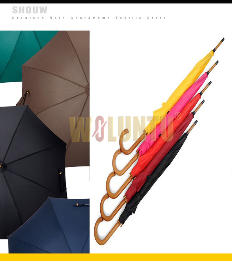 Auto-Open-Wooden-umbrella-Handle-J-Stick