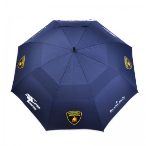 Double Canopy Layer Storm Rain Rolls Royce with Navy blue golf umbrella