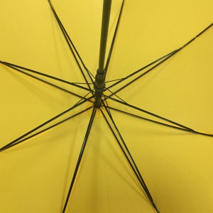 Adult size High quality classic auto open custom cheap yellow straight umbrella with logo printing for supermarket ( windproof &rainproof )