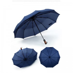 New Premium Umbrella Windproof  Large Umbrella Travel folding Umbrella with solid wooden handle