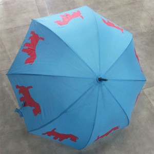 Premium Rain Umbrella With Unique Pet Designs Red/Blue Schnauzer straight Umbrella