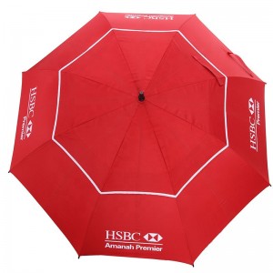 2019 Auto open 30inch fiberglass red HSBC BANK  golf umbrella for sale