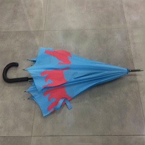 Premium Rain Umbrella With Unique Pet Designs Red/Blue Schnauzer straight Umbrella