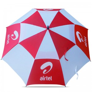 RED WHITE Golf Umbrella Windproof 60 Inch Large Oversize Waterproof Automatic Open Rain&Wind-Resistant-Vented Double Canopy Best Golf Sized Stick Umbrellas for Men&Women