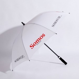 Auto Open Single Golf Umbrella Large for white color;fiber Glass golf umbrella.